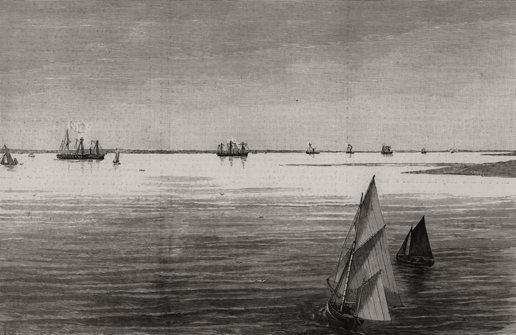 Admiral Fremantle's squadron Thames Haven blockaded by Sir W Hewett. Essex 1887